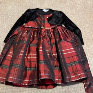4T girls Pippa &Julie holiday plaid dress